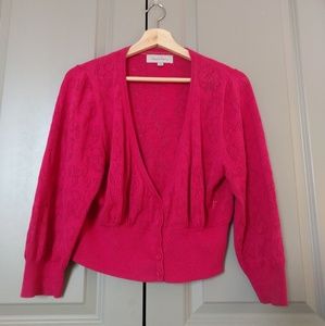 Pink Pepperberry crop cardigan